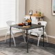 Gray folding camping table with all-weather HDPE tabletop and rustproof steel frame, perfect for outdoor or indoor use.