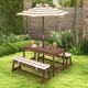 Kids picnic table and bench set featuring a height adjustable umbrella, perfect for outdoor games and family gatherings.