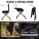 Swivel folding chair with backrest and padded cushion, black, designed for portable outdoor activities like camping and.