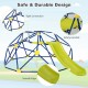 Kids climbing dome with slide, blue rust-resistant steel frame, safety handrails, perfect for backyard fun.