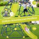 Kids climbing dome with slide in blue, featuring a sturdy rust-resistant frame, ideal for outdoor play and motor skill.