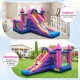 Kids inflatable bounce house with slide, suitable for indoor and outdoor fun, featuring mesh walls and durable PVC.