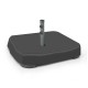 Square fillable umbrella base with dust-proof cover and two sandbags for stable outdoor support.