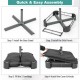 Fillable umbrella base with two sandbags and dust-proof cover, featuring a sturdy metal frame for outdoor stability.