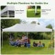 Outdoor pop-up canopy tent in white, featuring a heavy-duty metal frame and water-resistant design for backyard.