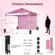 10 x 10 feet pink pop-up canopy with adjustable height, portable roller bag, perfect for outdoor events and gatherings.
