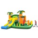 Large inflatable bounce house with slide, basketball hoop, and ball pits for kids' fun, suitable for indoor and outdoor.
