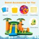 Big inflatable bounce house with slide, ball pits, and 735W blower, perfect for indoor and outdoor fun.