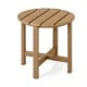 Round 18-inch brown Adirondack side table made of weather-resistant HDPE, perfect for outdoor use and easy maintenance.