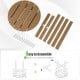 Round slatted tabletop and assembly parts for 18-inch weather-resistant Adirondack side tables in brown. Easy to.