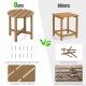 Round 18-inch weather-resistant Adirondack side table in brown, made of HDPE material for outdoor use and easy.