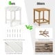 Round weather-resistant Adirondack side table in white, made of HDPE material with slatted top for outdoor use.
