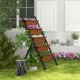 5-tier vertical raised garden bed with brown planter boxes, durable metal frame, and wheels for easy mobility in.