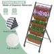 5-tier vertical raised garden bed with wheels, brown planter boxes, durable metal frame for indoor or outdoor use.