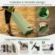Foldable 2-person camping tent cot in green with air mattress, sleeping bag, and wheels for easy transport and setup.