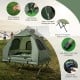 Foldable 2-person camping tent cot with air mattress, featuring waterproof fabric and sturdy X-shaped metal frame for.