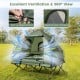 Foldable 2-person camping tent cot with roll-up door, mesh windows, and air mattress for outdoor comfort and.