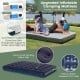 Foldable outdoor camping tent cot with air mattress, featuring waterproof fabric and elevated design for comfort.