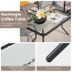 Rectangle coffee table with ripple-like tempered glass tabletop and anti-slip footpads, perfect for outdoor relaxation.