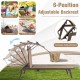 Brown outdoor chaise lounge chair featuring a 6-position adjustable backrest and a sturdy metal frame for backyard.