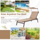 Outdoor chaise lounge chair in brown with adjustable sunshade, perfect for garden, poolside, or backyard relaxation.