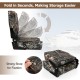 Folding boat seat set with camouflage design, featuring waterproof fabric and 5" thick sponge padding for comfort.