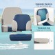 Low back boat seat set in blue with ergonomic backrest and thickened 5" seat, designed for comfort and easy storage.
