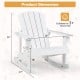 White outdoor wooden kid Adirondack rocking chair dimensions, featuring a slatted seat for comfort and safety.