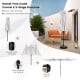 15 feet beige patio umbrella with crank handle, vented tops, and sturdy 10-rib frame for outdoor furniture coverage.