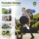 Folding heavy-duty aluminum camping table with carrying bag, waterproof surface, and adjustable height for outdoor.