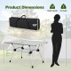 Folding heavy-duty aluminum camping table with adjustable height, portable carrying bag, ideal for outdoor activities.