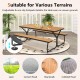 6-foot outdoor picnic table bench set in brown, featuring a weather-resistant HDPE tabletop for 6-8 people.
