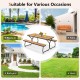 6-foot outdoor picnic table bench set in brown, weather-resistant HDPE, suitable for 6-8 people, ideal for patio or.