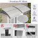 Gray outdoor front door patio awning made of impact-resistant PC sheets, providing sunlight and rain protection.