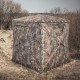 Portable pop-up hunting blind in camouflage, 58" x 58" x 66", designed for 2-3 people with multiple windows for.