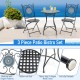 3 Piece Patio Bistro Set featuring a mosaic pattern, heavy-duty metal frame, and folding chairs for easy storage.