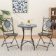 Set of 2 mosaic folding chairs with high backrest and metal frame, perfect for indoor or outdoor patio use.