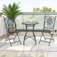 Mosaic design folding chairs with high backrest and metal frame, perfect for indoor or outdoor patio use.