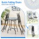 Set of 2 mosaic metal folding chairs with high backrest, ideal for indoor and outdoor use, easy to store and carry.