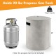 Outdoor weather-resistant tank hideaway table for standard 20 lbs propane gas tank, 16" diameter, 20" height, ideal for.
