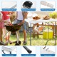 Folding fish cleaning table with double sinks, HDPE tabletop, and drainage hole, ideal for camping and picnics.