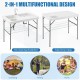 Folding fish cleaning table with double sinks, heavy-duty metal frame, ideal for camping, fishing, and picnics.