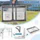 Folding fish cleaning table with double sinks, heavy-duty frame, and quick-folding design for easy transport and.