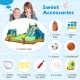 Kids inflatable water slide with 2 long slides, splash pool, and 950W blower for summer fun in the yard.
