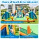 Kids inflatable water slide featuring 2 long slides, 2 soccer gates, and a splash pool for outdoor fun and.