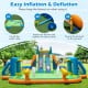 Close-up of the waterproof Oxford cloth texture on the kids inflatable water slide, ensuring durability for summer fun.