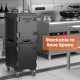 Stackable 81 Quart insulated food pan carrier with wheels, designed for easy transport and efficient food storage.