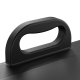 Close-up of the handle on the 81 Quart insulated food pan carrier, designed for easy transport with wheels.