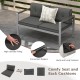 Contemporary 2-person sofa chair with WPC armrests, featuring soft cushions and convenient zippers for easy maintenance.