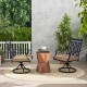 2 Pieces Patio 360 Degree Swivel Chairs with Blossom Pattern Backrest and Cushions - Gallery View 2 of 10